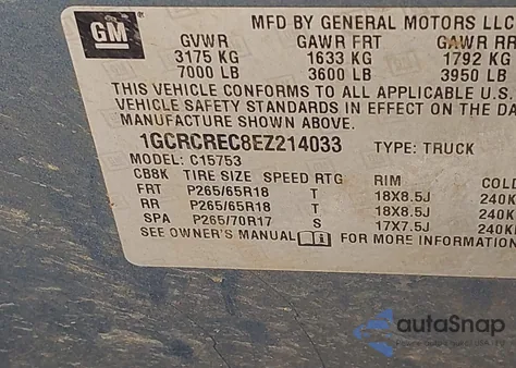 2014 Chevrolet Silverado 1500 1Lt z USA, uszkodzony, nr VIN 1GCRCREC8EZ214033